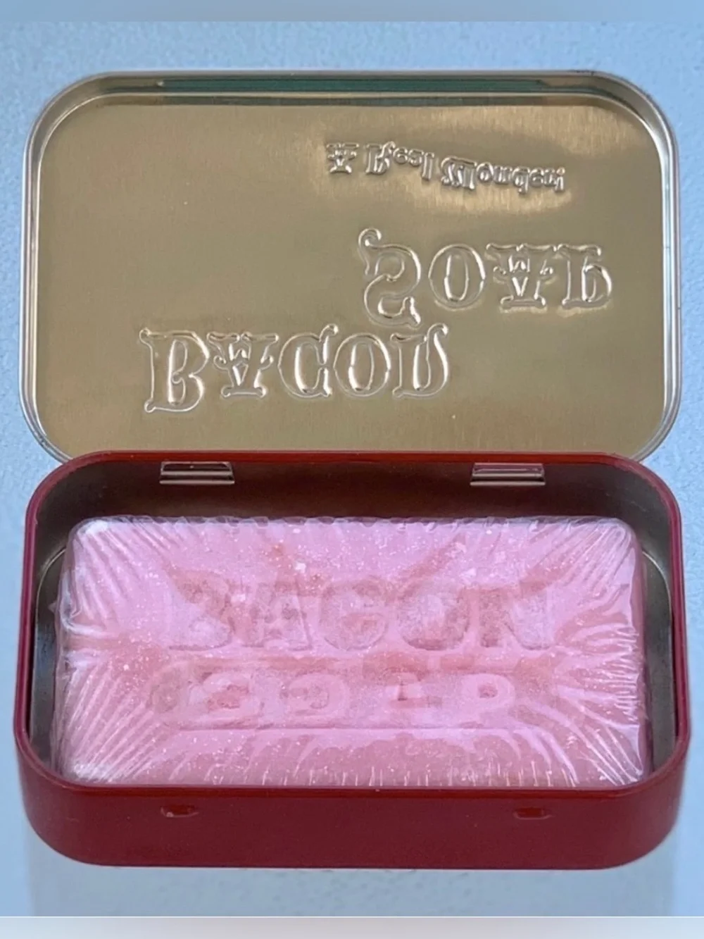 Accoutrements Bacon Soap in Tin Box Hand and Bath Novelty Gift
